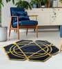Buy Blue Art Silk Geometric 5 x 5 Feet Hand Tufted Carpet