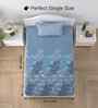 Blue Autumn Delight Single 186 TC Cotton With 1 Pillow Cover