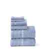 Blue Bamboo Cotton Solid 650 GSM Bath Hand & Face Towel Set (6Pc)