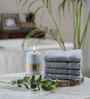 Blue Bamboo Cotton Solid 650 GSM Face Towel Set (4Pc)