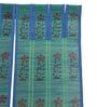 Blue Bamboo Floral 6Ft Semisheer Fabric Loops Window Curtain (1 Pc)