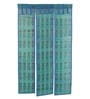 Blue Bamboo Floral 6Ft Semisheer Fabric Loops Window Curtain (1 Pc)