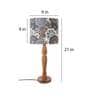 Blue Batik Print Multicolor Canvas Shade Table Lamp with Brown Base