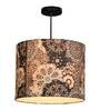 Blue Batik Print Round Multicolor Fabric Single Hanging Light