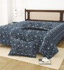 Blue Bedsheet 220 Tc Cotton King Bedsheet With 2 Pillow Covers
