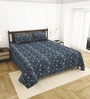 Blue Bedsheet 220 Tc Cotton King Bedsheet With 2 Pillow Covers