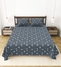 Blue Bedsheet 220 Tc Cotton King Bedsheet With 2 Pillow Covers