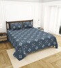 Blue Bedsheet 220 Tc Cotton King Bedsheet With 2 Pillow Covers