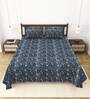 Blue Bedsheet 220 Tc Cotton King Bedsheet With 2 Pillow Covers