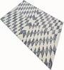 Blue Geometric Wool And Cotton 5 X 8 Ft Hand Tufted Carpet