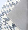 Blue Geometric Wool And Cotton 5 X 8 Ft Hand Tufted Carpet