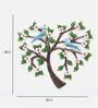 Blue Bird Heart Tree Multicolour Handmade Metal Wall Art