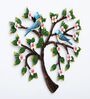 Blue Bird Heart Tree Multicolour Handmade Metal Wall Art