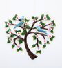 Blue Bird Heart Tree Multicolour Handmade Metal Wall Art