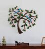 Blue Bird Heart Tree Multicolour Handmade Metal Wall Art