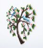 Blue Bird Heart Tree Multicolour Handmade Metal Wall Art