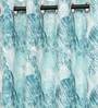 Blue Abstract Cotton 7 Ft Light Filtering Eyelet Door Curtain