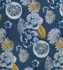 Blue Floral Cotton 7 Ft Blackout Eyelet Door Curtain