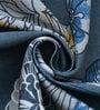 Blue Floral Cotton 7 Ft Blackout Eyelet Door Curtain