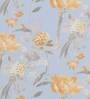 Blue Floral Cotton 7 Ft Blackout Eyelet Door Curtain