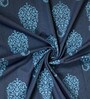 Blue Traditional Cotton 9 Ft Light Filtering Eyelet Door Curtain