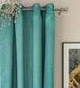Faux Silk Blackout 5 Feet Eyelet Window Curtains (Set Of 2)