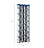 Blue Floral Polyester 5 Ft Semisheer Eyelet Window Curtains (Set of 2)