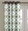 Multicolour Polyester Velvet Geometric 7FT Light Filtering Eyelet Door Curtains (Pack of 1)