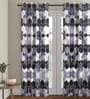 Multicolour Polyester Velvet Geometric 7FT Light Filtering Eyelet Door Curtains (Pack of 1)