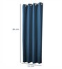 Blue Polyester Solid 7ft Blackout Eyelet 2 Pcs Door Curtains