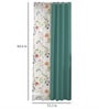 Blue Floral Polyester 7 Ft Blackout Eyelet Door Curtains (Set of 4)