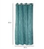 Blue Traditional Silk 5 Ft Blackout Eyelet Window Curtain