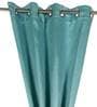 Blue Traditional Silk 5 Ft Blackout Eyelet Window Curtain