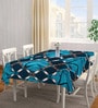 Blue Blended Cotton Geometric 72x52 Inches Table linen