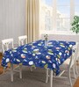 Blue Blended Cotton Leaf 72x52 Inches Table linen