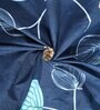 Blue Blended Cotton Leaf 86x60 Inches Table linen