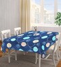 Blue Blended Cotton Leaf 86x60 Inches Table linen