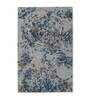 Blue Blended Wool Abstract 4 ft x 6 ft Hand Tufted Carpet