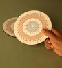 Cream Premium MDF Bloom Big Trivet with Mandala Art