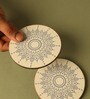 Cream Premium MDF Bloom Wood Coaster with Mandala Art