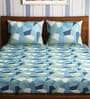 Blue Geometric 300 TC 100% Cotton King Sized Bed Sheets with 2 Pillow Covers