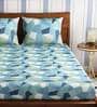 Blue Geometric 300 TC 100% Cotton King Sized Bed Sheets with 2 Pillow Covers