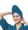 Blue Caldezonia Solid 450 GSM Microfiber Bath HairWrap