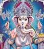 Lord Ganesha Multicolour Canvas Teakwood And MDF Framed Spiritual Art Print