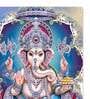 Lord Ganesha Multicolour Canvas Teakwood And MDF Framed Spiritual Art Print