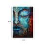 Oil Paint Buddha Blue Canvas Teakwood And MDF Framed Spiritual Art Print