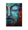 Oil Paint Buddha Blue Canvas Teakwood And MDF Framed Spiritual Art Print