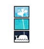Spouting Whale Blue Canvas (Pack of 3) Kids Wall Art