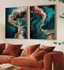 Blue Canvas Printed Abstract Framed Art Panels