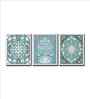 Blue Canvas Printed Traditional Framed 3 Pcs Art Panels